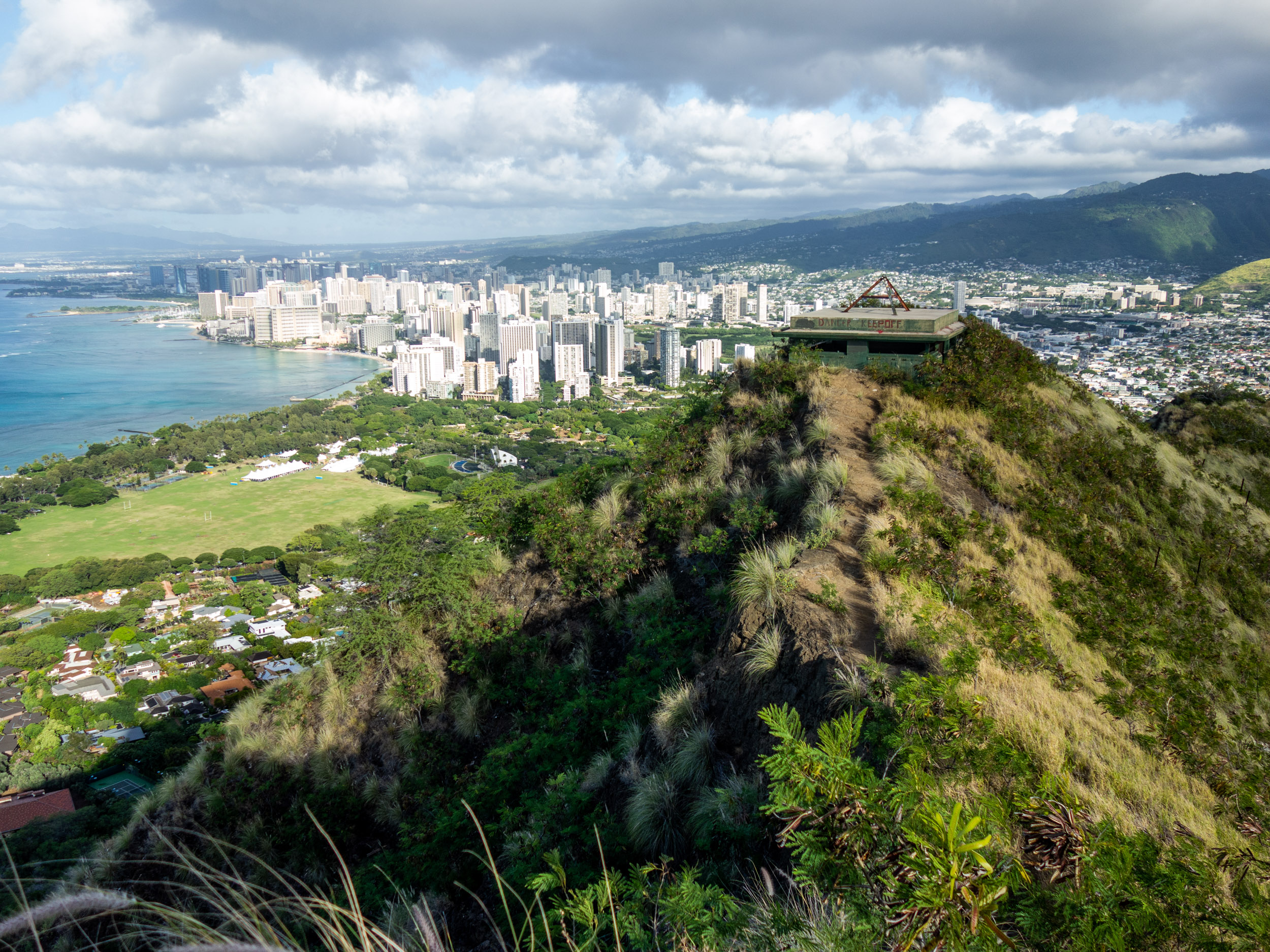 Hiking Diamond Head, Oahu, Hawaii